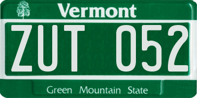 VT license plate ZUT052