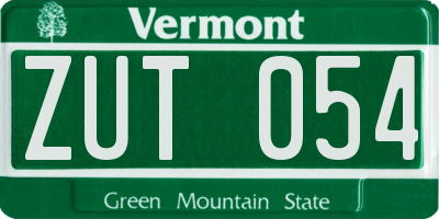 VT license plate ZUT054