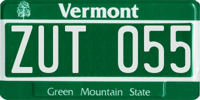 VT license plate ZUT055