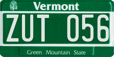 VT license plate ZUT056
