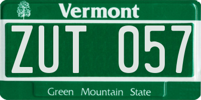 VT license plate ZUT057
