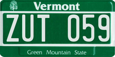 VT license plate ZUT059