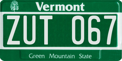 VT license plate ZUT067