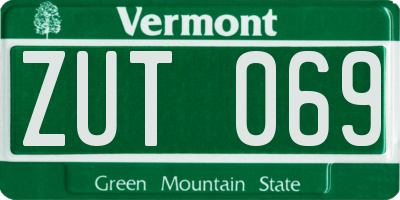 VT license plate ZUT069