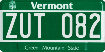VT license plate ZUT082