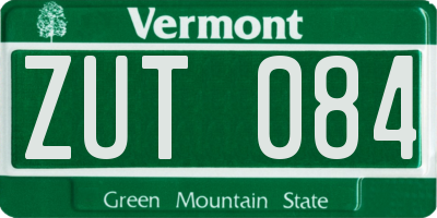 VT license plate ZUT084