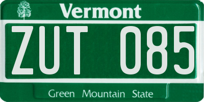 VT license plate ZUT085