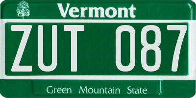 VT license plate ZUT087