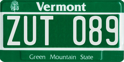 VT license plate ZUT089