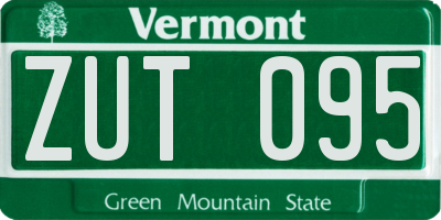 VT license plate ZUT095