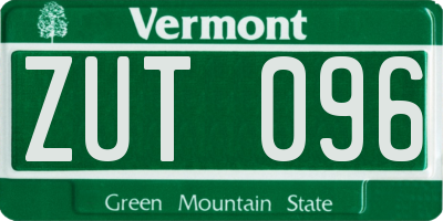 VT license plate ZUT096