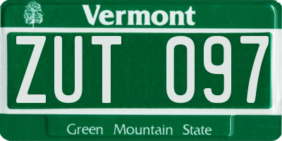 VT license plate ZUT097