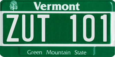 VT license plate ZUT101