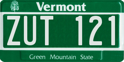 VT license plate ZUT121