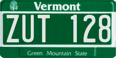 VT license plate ZUT128