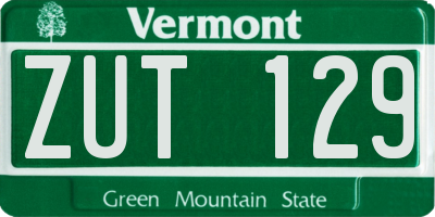 VT license plate ZUT129
