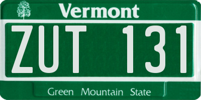 VT license plate ZUT131