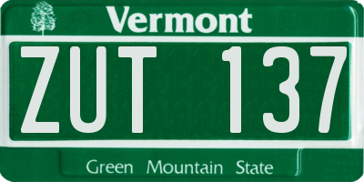 VT license plate ZUT137