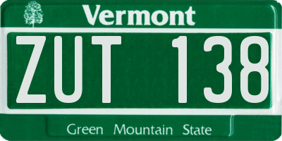 VT license plate ZUT138