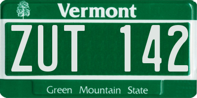VT license plate ZUT142