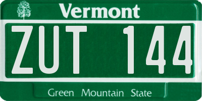 VT license plate ZUT144