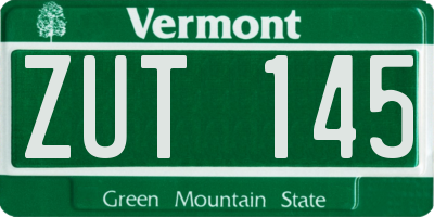 VT license plate ZUT145