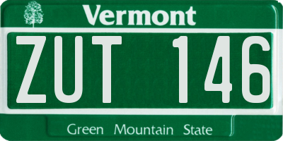 VT license plate ZUT146