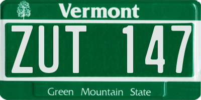 VT license plate ZUT147