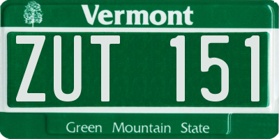 VT license plate ZUT151