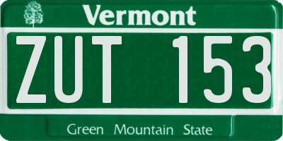 VT license plate ZUT153