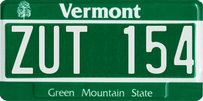VT license plate ZUT154