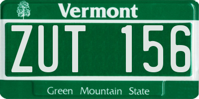 VT license plate ZUT156