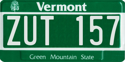 VT license plate ZUT157