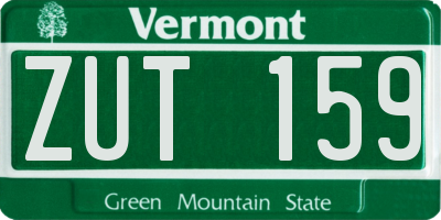 VT license plate ZUT159