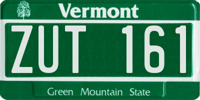 VT license plate ZUT161