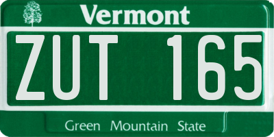 VT license plate ZUT165