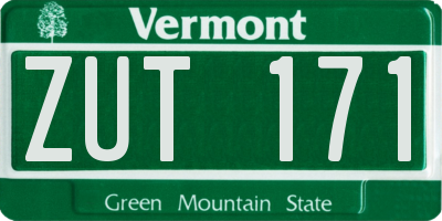 VT license plate ZUT171