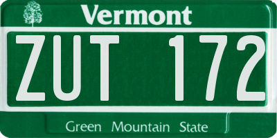 VT license plate ZUT172