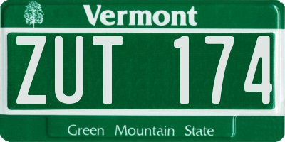 VT license plate ZUT174