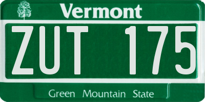 VT license plate ZUT175
