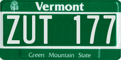 VT license plate ZUT177