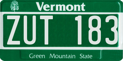 VT license plate ZUT183