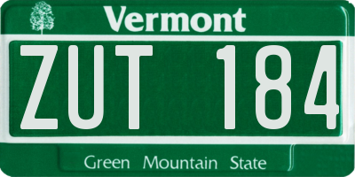 VT license plate ZUT184
