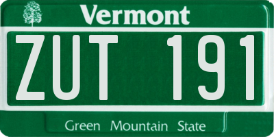 VT license plate ZUT191