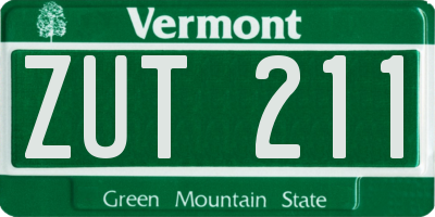 VT license plate ZUT211
