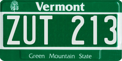VT license plate ZUT213