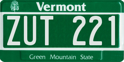 VT license plate ZUT221
