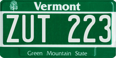 VT license plate ZUT223
