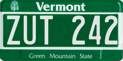 VT license plate ZUT242