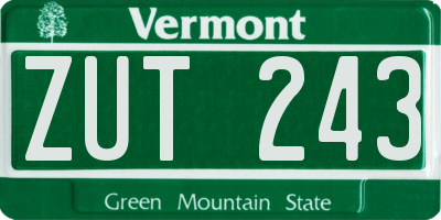 VT license plate ZUT243